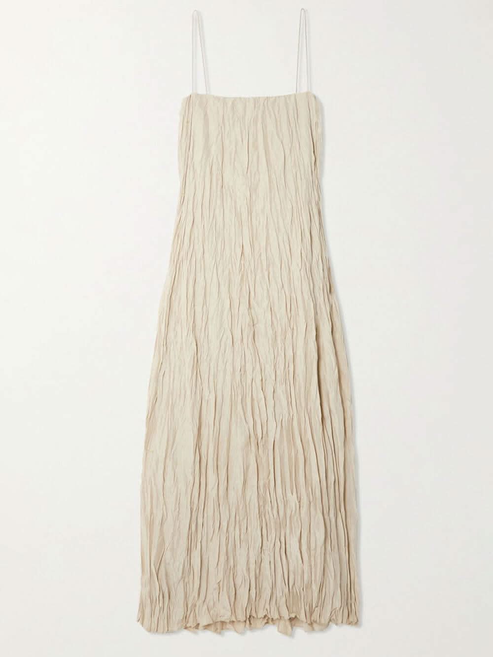 Elegant And Beautiful Pleated Suspender Maxi Dress
