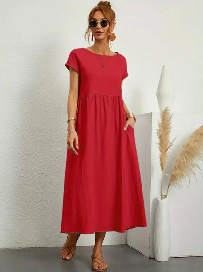 AVA LUXE FLUID MIDI DRESS