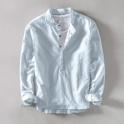 CALLUM LINEN MANDARIN SHIRT