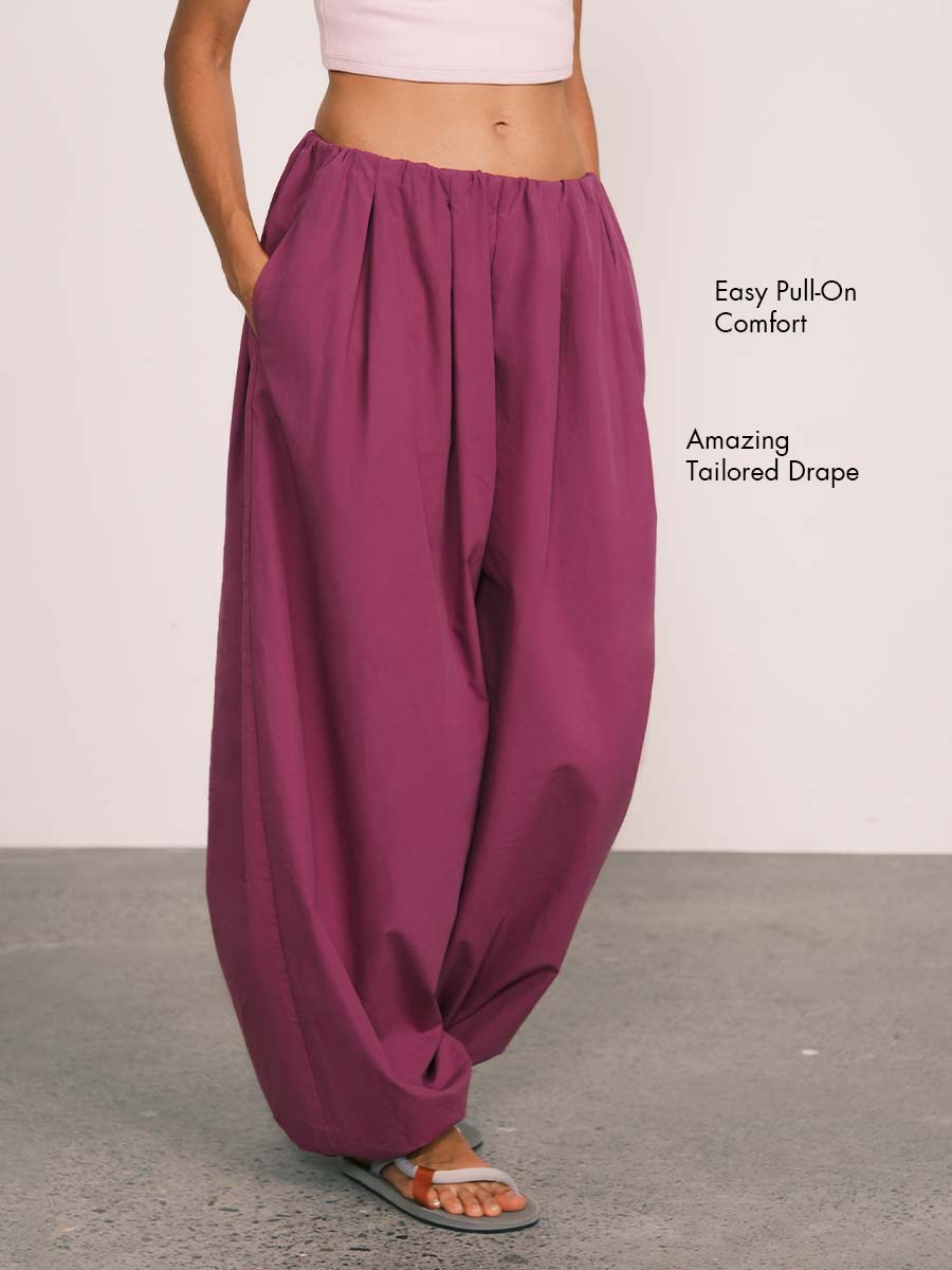 Relaxed Tencel-Cotton Tapered Drape Pants