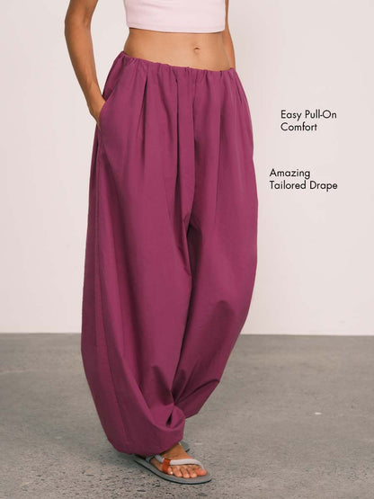 Relaxed Tencel-Cotton Tapered Drape Pants