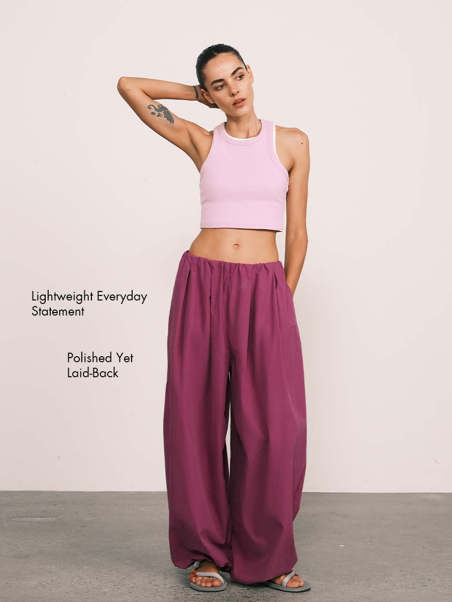 Relaxed Tencel-Cotton Tapered Drape Pants