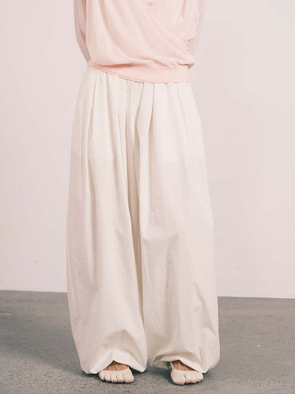 Relaxed Tencel-Cotton Tapered Drape Pants