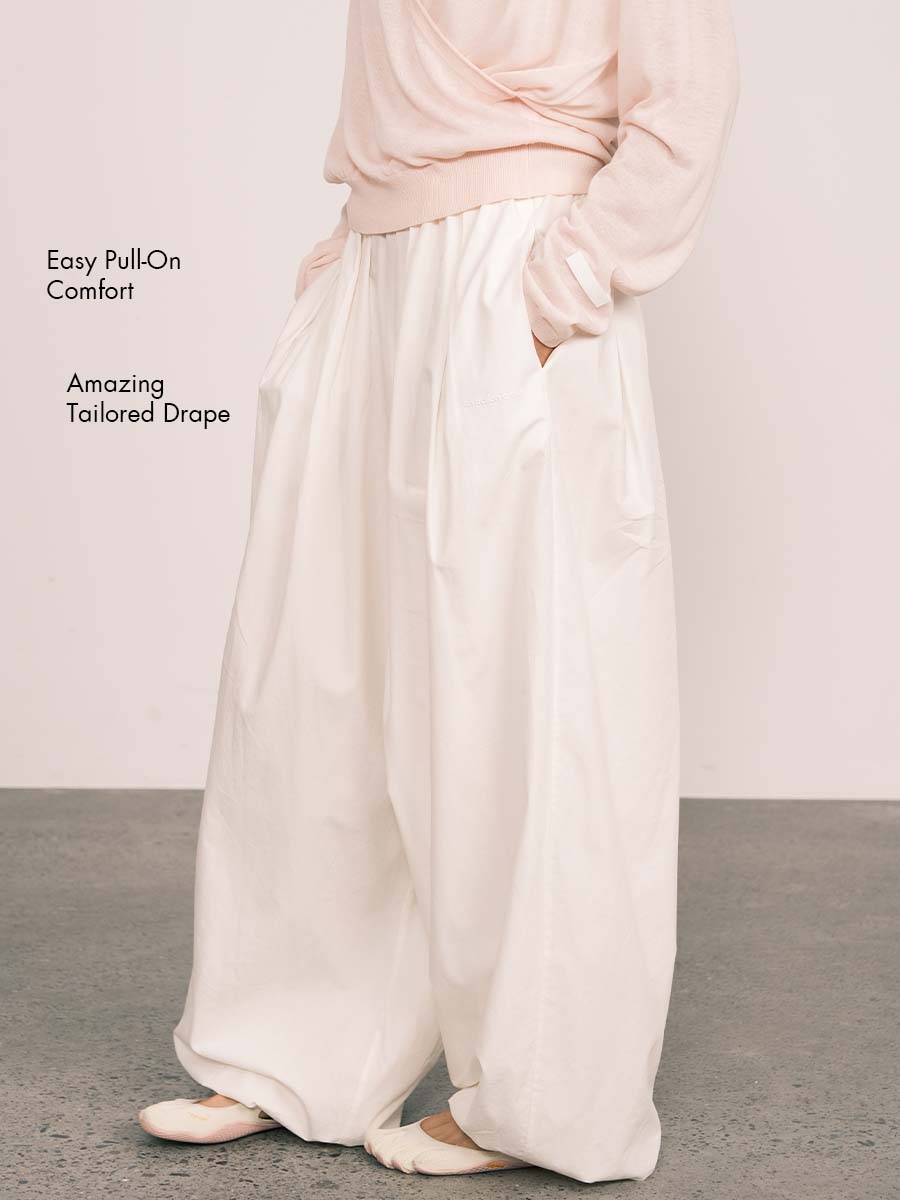 Relaxed Tencel-Cotton Tapered Drape Pants
