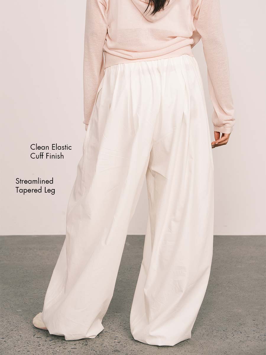 Relaxed Tencel-Cotton Tapered Drape Pants