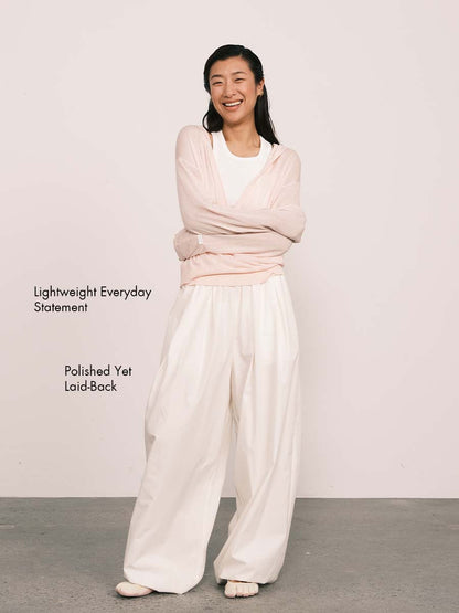 Relaxed Tencel-Cotton Tapered Drape Pants