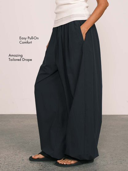 Relaxed Tencel-Cotton Tapered Drape Pants