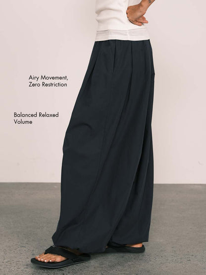Relaxed Tencel-Cotton Tapered Drape Pants