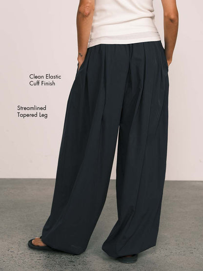 Relaxed Tencel-Cotton Tapered Drape Pants