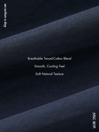 Relaxed Tencel-Cotton Tapered Drape Pants